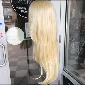 Long blonde layered lace wig
